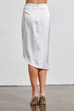 Claudy Satin Wrap Midi Skirt