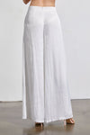 Anastasia Satin Butterfly Sleeve Top & Pants Set - White