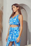 Daleyza Tropical Print O-Ring Crop Top