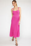 Robin Ribbed Knit Midi Dress - Hot Pink