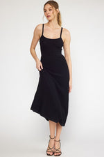 Robin Ribbed Knit Midi Dress - Black