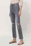 Julianne High Rise Distressed Stretch Ankle Jeans