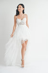 Dinah Tulle Lace Corset Bodice Gown Dress - White