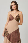 Myra Mix Match Patchwork Leopard Print Maxi Dress
