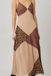 Myra Mix Match Patchwork Leopard Print Maxi Dress
