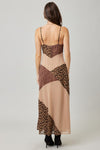 Myra Mix Match Patchwork Leopard Print Maxi Dress