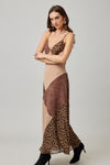 Myra Mix Match Patchwork Leopard Print Maxi Dress