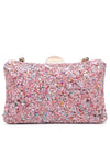 Peta Colorful Acrylic Stones Clutch Bag - Pink