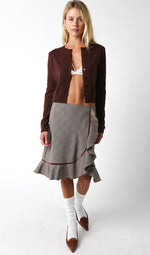 Nikki Long Sleeve Sweater Cardigan - Coffee Bean