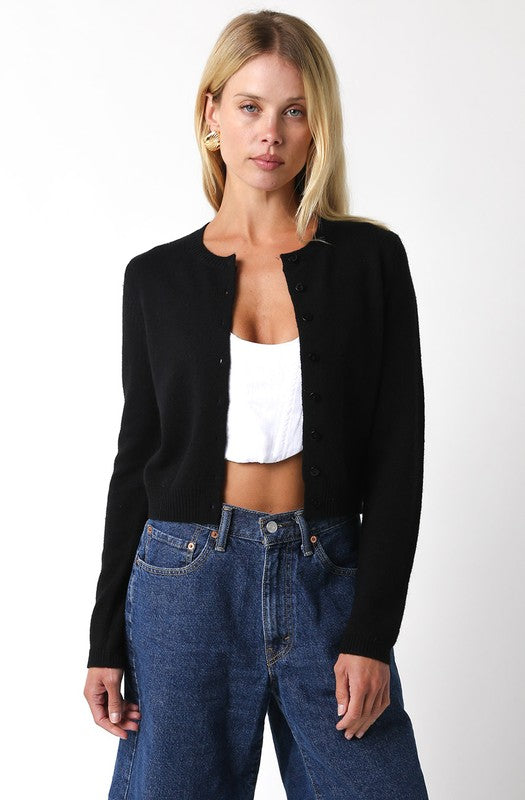 Nikki Long Sleeve Sweater Cardigan - Black