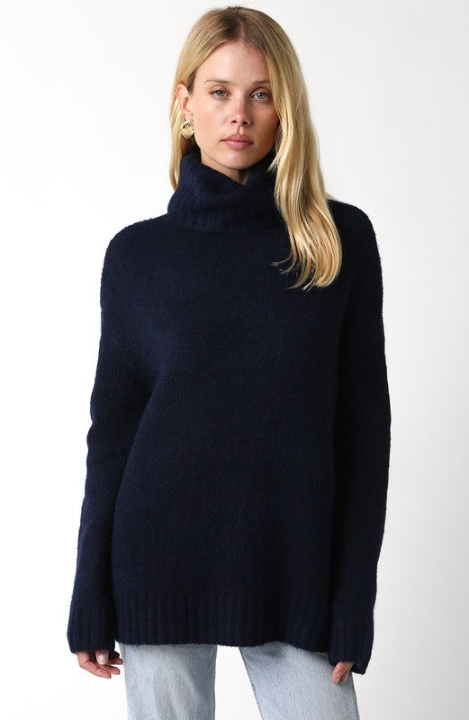 Embry Turtle Neck Sweater - Navy