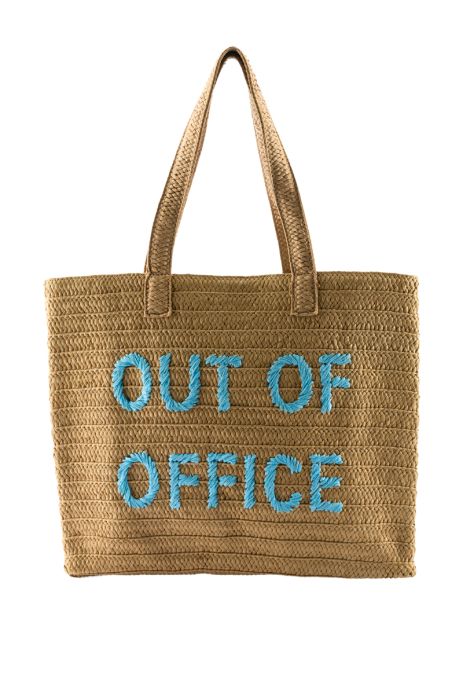 "Out Of Office" Straw Tote