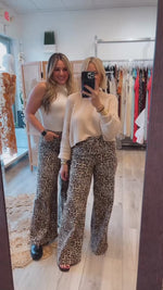 Carlie High Waisted Leopard Pants