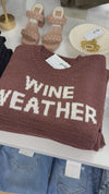"Wine Weather" Long Sleeve Knit Sweater - BROWN