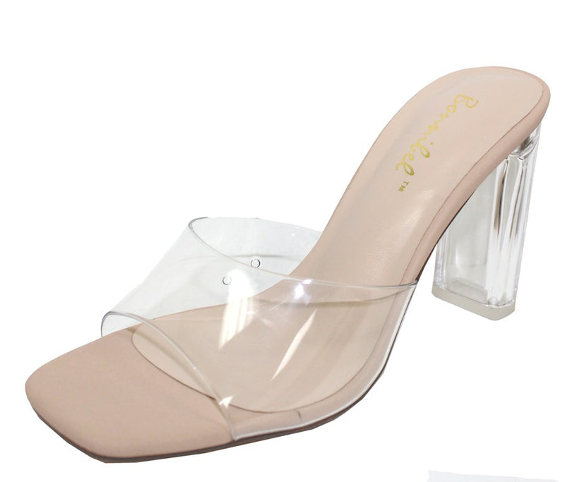 Cute Clear & Nude Heels - All Shoes