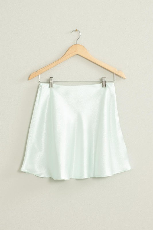 Valeria Satin Mini Skirt - Light Mint