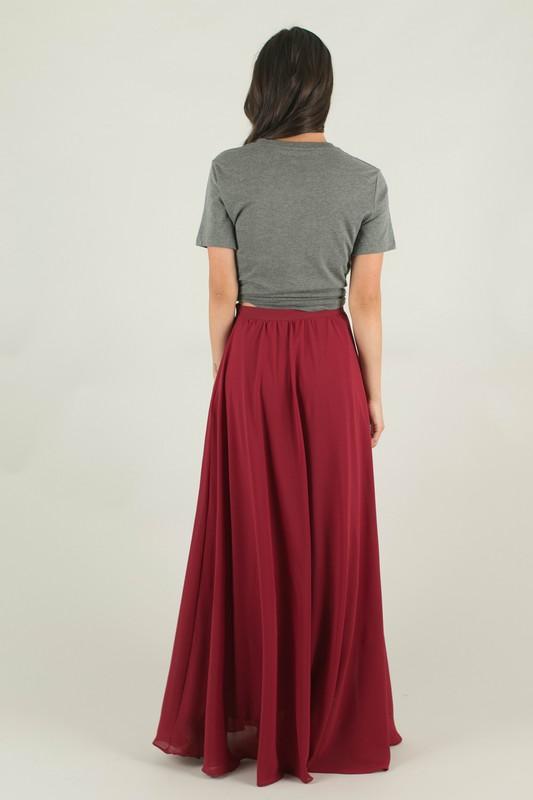 Julianna Burgundy Maxi Skirt