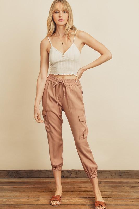 Kira Cargo Joggers - Pale Rose