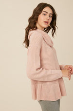 Willow Turtleneck Pullover Sweater - Blush