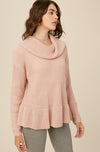 Willow Turtleneck Pullover Sweater - Blush