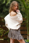 Theodora Off Shoulder Sweater Top - Ivory