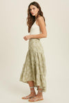 Sienna Floral Print Midi Skirt - Olive