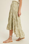 Sienna Floral Print Midi Skirt - Olive