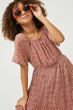 Girls Collection - Luz Square Neck Pleated Skirt Dress