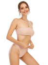 Ayme Bandeau Top and High-Waist Bottom Bikini Set