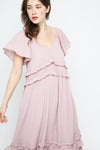 Tayla Ruffle Detail Trim Midi Dress
