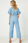 Girls Collection - Janet Smocked Puff Sleeve Jumpsuit