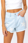 Bree Denim Star Patch Shorts