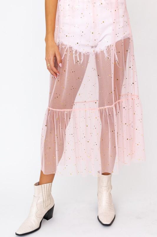pink mesh dress festival Amora Pink Floral Mesh Maxi Dress - L Size - Women's Dresses