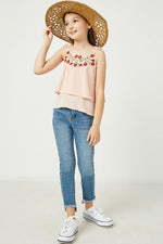 Girls Collection - Magdalene Embroidered Tiered Pleaded Top