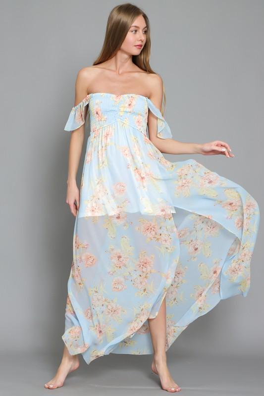 Enola Floral Off The Shoulder Maxi Dress