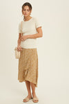 Kimia Floral Ruffle Midi Skirt - Mustard