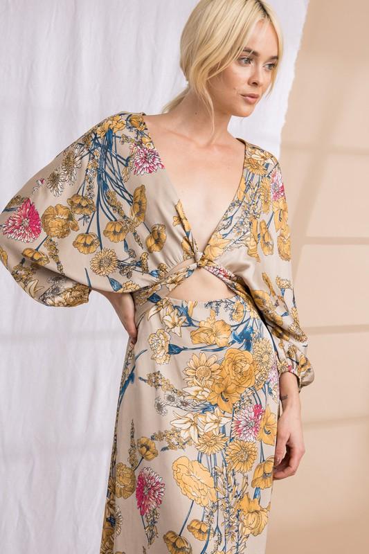 druiven Diploma Glad Lea Twist Cut Out Kimono Maxi Dress – Girls Will Be Girls