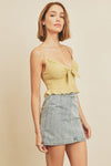 Eleanor Gingham Ruffle Top - Pear