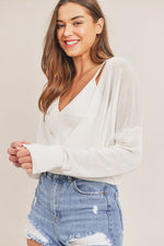 Deb Long Sleeve Two In One Knit Top
