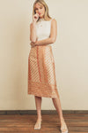 Dorthy Satin Patchwork Midi Skirt (See Matching Top) - Golden Light