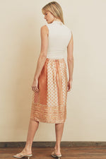 Dorthy Satin Patchwork Midi Skirt (See Matching Top) - Golden Light