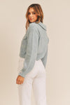 Arlene Fuzzy Cardigan Jacket - Ice Blue