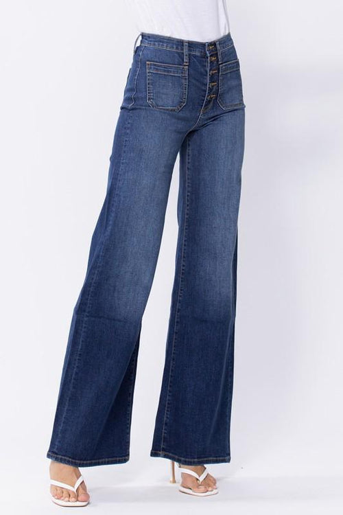 Daphne 5 Button Fly 70's High Waisted Flare Jeans