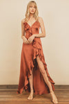 Aviana Ruffle Maxi Dress - Rust