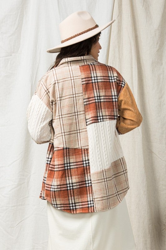 Fleury Plaid Patch Work Jacket