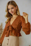 Fio Front Bow Crop Top With Ruffle Hem