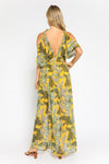 Atlas Yellow Palms Maxi Dress