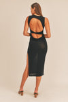 Sandra Slinky Midi Backless Dress - Black