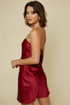 Brena Satin Strapless Mini Dress - Red