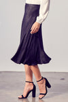 Idalia Flare Satin Midi Skirt